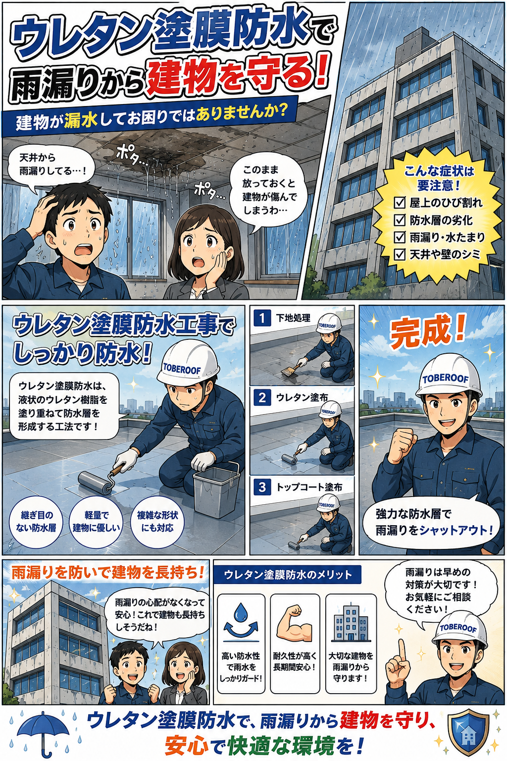 お問い合わせはここから！安心の防水工事を始めましょう